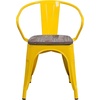 image:imageFlash Furniture BlackAntique Gold Metal Chair with Wood Seat and ArmsYellow
