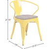 image:imageFlash Furniture BlackAntique Gold Metal Chair with Wood Seat and ArmsYellow