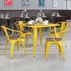 image:imageFlash Furniture BlackAntique Gold Metal Chair with Wood Seat and ArmsYellow