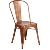 image:imageFlash Furniture Blake Commercial Grade 4 Pack Distressed Orange Metal IndoorOutdoor Stackable ChairCopper