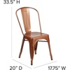 image:imageFlash Furniture Blake Commercial Grade 4 Pack Distressed Orange Metal IndoorOutdoor Stackable ChairCopper