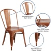 image:imageFlash Furniture Blake Commercial Grade 4 Pack Distressed Orange Metal IndoorOutdoor Stackable ChairCopper
