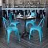 image:imageFlash Furniture Blake Commercial Grade 4 Pack Distressed Orange Metal IndoorOutdoor Stackable ChairCrystal Tealblue