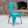 image:imageFlash Furniture Blake Commercial Grade 4 Pack Distressed Orange Metal IndoorOutdoor Stackable ChairCrystal Tealblue
