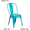 image:imageFlash Furniture Blake Commercial Grade 4 Pack Distressed Orange Metal IndoorOutdoor Stackable ChairCrystal Tealblue
