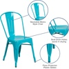 image:imageFlash Furniture Blake Commercial Grade 4 Pack Distressed Orange Metal IndoorOutdoor Stackable ChairCrystal Tealblue