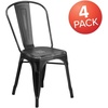image:imageFlash Furniture Blake Commercial Grade 4 Pack Distressed Orange Metal IndoorOutdoor Stackable ChairDistressed Black