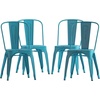 image:imageFlash Furniture Blake Commercial Grade 4 Pack Distressed Orange Metal IndoorOutdoor Stackable ChairDistressed Blue