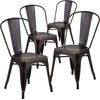 image:imageFlash Furniture Blake Commercial Grade 4 Pack Distressed Orange Metal IndoorOutdoor Stackable ChairDistressed Copper