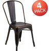image:imageFlash Furniture Blake Commercial Grade 4 Pack Distressed Orange Metal IndoorOutdoor Stackable ChairDistressed Copper