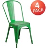 image:imageFlash Furniture Blake Commercial Grade 4 Pack Distressed Orange Metal IndoorOutdoor Stackable ChairDistressed Green