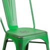 image:imageFlash Furniture Blake Commercial Grade 4 Pack Distressed Orange Metal IndoorOutdoor Stackable ChairDistressed Green