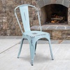 image:imageFlash Furniture Blake Commercial Grade 4 Pack Distressed Orange Metal IndoorOutdoor Stackable ChairDistressed Greenblue