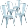 image:imageFlash Furniture Blake Commercial Grade 4 Pack Distressed Orange Metal IndoorOutdoor Stackable ChairDistressed Greenblue