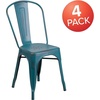 image:imageFlash Furniture Blake Commercial Grade 4 Pack Distressed Orange Metal IndoorOutdoor Stackable ChairDistressed Kelly Blueteal