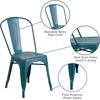 image:imageFlash Furniture Blake Commercial Grade 4 Pack Distressed Orange Metal IndoorOutdoor Stackable ChairDistressed Kelly Blueteal