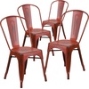 image:imageFlash Furniture Blake Commercial Grade 4 Pack Distressed Orange Metal IndoorOutdoor Stackable ChairDistressed Kelly Red