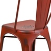image:imageFlash Furniture Blake Commercial Grade 4 Pack Distressed Orange Metal IndoorOutdoor Stackable ChairDistressed Kelly Red