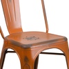 image:imageFlash Furniture Blake Commercial Grade 4 Pack Distressed Orange Metal IndoorOutdoor Stackable ChairDistressed Orange