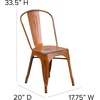 image:imageFlash Furniture Blake Commercial Grade 4 Pack Distressed Orange Metal IndoorOutdoor Stackable ChairDistressed Orange