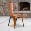 image:imageFlash Furniture Blake Commercial Grade 4 Pack Distressed Orange Metal IndoorOutdoor Stackable ChairDistressed Orange