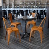 image:imageFlash Furniture Blake Commercial Grade 4 Pack Distressed Orange Metal IndoorOutdoor Stackable ChairDistressed Orange