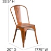 image:imageFlash Furniture Blake Commercial Grade 4 Pack Distressed Orange Metal IndoorOutdoor Stackable ChairDistressed Orange
