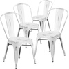 image:imageFlash Furniture Blake Commercial Grade 4 Pack Distressed Orange Metal IndoorOutdoor Stackable ChairDistressed White
