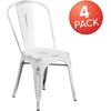 image:imageFlash Furniture Blake Commercial Grade 4 Pack Distressed Orange Metal IndoorOutdoor Stackable ChairDistressed White