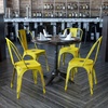 image:imageFlash Furniture Blake Commercial Grade 4 Pack Distressed Orange Metal IndoorOutdoor Stackable ChairDistressed Yellow