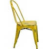 image:imageFlash Furniture Blake Commercial Grade 4 Pack Distressed Orange Metal IndoorOutdoor Stackable ChairDistressed Yellow
