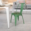 image:imageFlash Furniture Blake Commercial Grade 4 Pack Distressed Orange Metal IndoorOutdoor Stackable ChairGreen