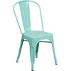 image:imageFlash Furniture Blake Commercial Grade 4 Pack Distressed Orange Metal IndoorOutdoor Stackable ChairMint Green