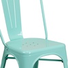 image:imageFlash Furniture Blake Commercial Grade 4 Pack Distressed Orange Metal IndoorOutdoor Stackable ChairMint Green