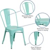 image:imageFlash Furniture Blake Commercial Grade 4 Pack Distressed Orange Metal IndoorOutdoor Stackable ChairMint Green