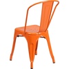 image:imageFlash Furniture Blake Commercial Grade 4 Pack Distressed Orange Metal IndoorOutdoor Stackable ChairOrange