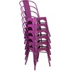image:imageFlash Furniture Blake Commercial Grade 4 Pack Distressed Orange Metal IndoorOutdoor Stackable ChairPurple