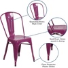 image:imageFlash Furniture Blake Commercial Grade 4 Pack Distressed Orange Metal IndoorOutdoor Stackable ChairPurple