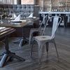 image:imageFlash Furniture Blake Commercial Grade 4 Pack Distressed Orange Metal IndoorOutdoor Stackable ChairSilver Gray