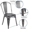 image:imageFlash Furniture Blake Commercial Grade 4 Pack Distressed Orange Metal IndoorOutdoor Stackable ChairSilver Gray