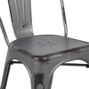 image:imageFlash Furniture Blake Commercial Grade 4 Pack Distressed Orange Metal IndoorOutdoor Stackable ChairSilver Gray
