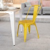 image:imageFlash Furniture Blake Commercial Grade 4 Pack Distressed Orange Metal IndoorOutdoor Stackable ChairYellow