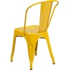 image:imageFlash Furniture Blake Commercial Grade 4 Pack Distressed Orange Metal IndoorOutdoor Stackable ChairYellow