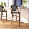 image:imageFlash Furniture Bordeaux Commercial Grade Bistro Bar Height Stool Stackable IndoorOutdoor Dining Stool 30 High BlackWhite and Natural FinishBlack  WhiteNatural Frame