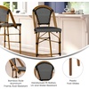 image:imageFlash Furniture Bordeaux Commercial Grade Bistro Bar Height Stool Stackable IndoorOutdoor Dining Stool 30 High BlackWhite and Natural FinishBlack  WhiteNatural Frame