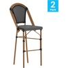 image:imageFlash Furniture Bordeaux Commercial Grade Bistro Bar Height Stool Stackable IndoorOutdoor Dining Stool 30 High BlackWhite and Natural FinishBlack  WhiteNatural Frame