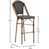 image:imageFlash Furniture Bordeaux Commercial Grade Bistro Bar Height Stool Stackable IndoorOutdoor Dining Stool 30 High BlackWhite and Natural FinishBlack  WhiteNatural Frame