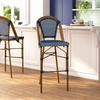 image:imageFlash Furniture Bordeaux Commercial Grade Bistro Bar Height Stool Stackable IndoorOutdoor Dining Stool 30 High BlackWhite and Natural FinishNavy  WhiteNatural Frame