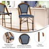 image:imageFlash Furniture Bordeaux Commercial Grade Bistro Bar Height Stool Stackable IndoorOutdoor Dining Stool 30 High BlackWhite and Natural FinishNavy  WhiteNatural Frame