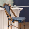 image:imageFlash Furniture Bordeaux Commercial Grade Bistro Bar Height Stool Stackable IndoorOutdoor Dining Stool 30 High BlackWhite and Natural FinishNavy  WhiteNatural Frame